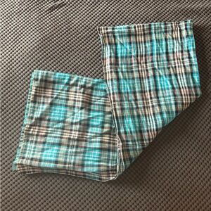 Armani Exchange wrap/scarf, black and teal plaid